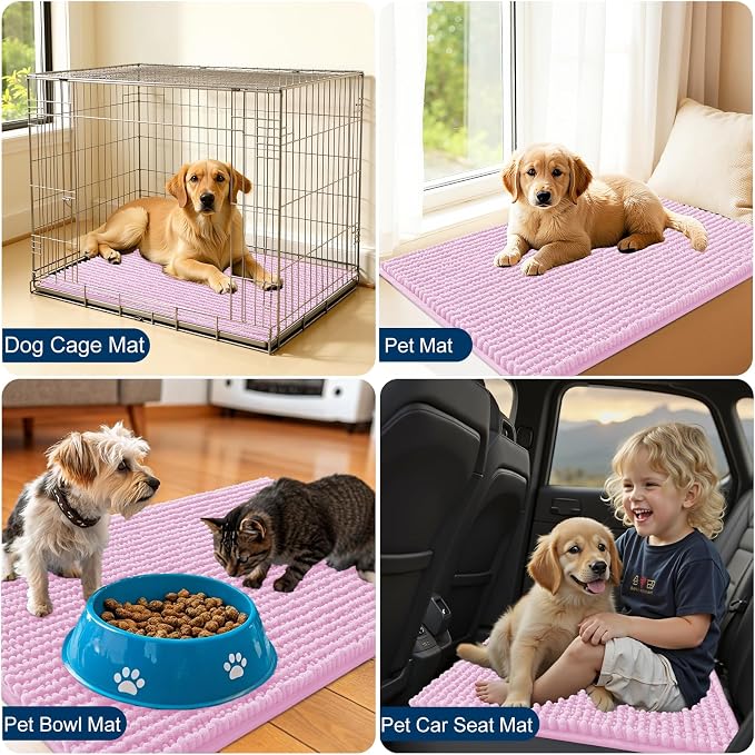 OLANLY Dog Door Mat for Muddy Paws 44x24, Ultra Absorbent Chenille Mud Doormat - Image 7
