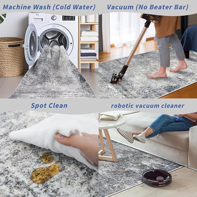 Kitchen Rug Set 4-Piece with Runner – Washable Non-Slip Floor Mats - Image 7