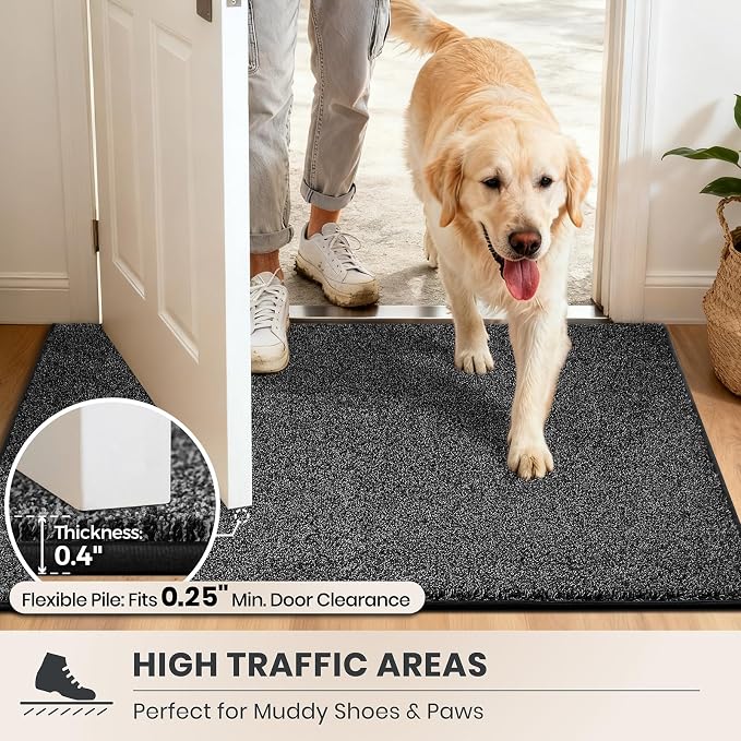 PURRUGS Dirt Trapping Door Mat 24" x 35.5", Non-Slip Machine Washable Entryway - Image 6