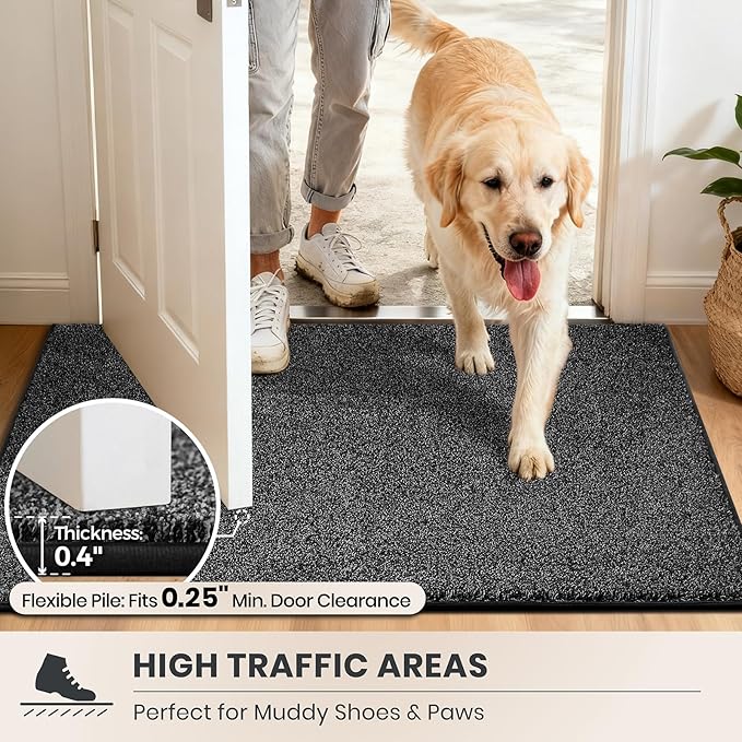 PURRUGS Dirt Trapping Door Mat 34" x 59", Non-Slip Machine Washable Entryway Rug - Image 6
