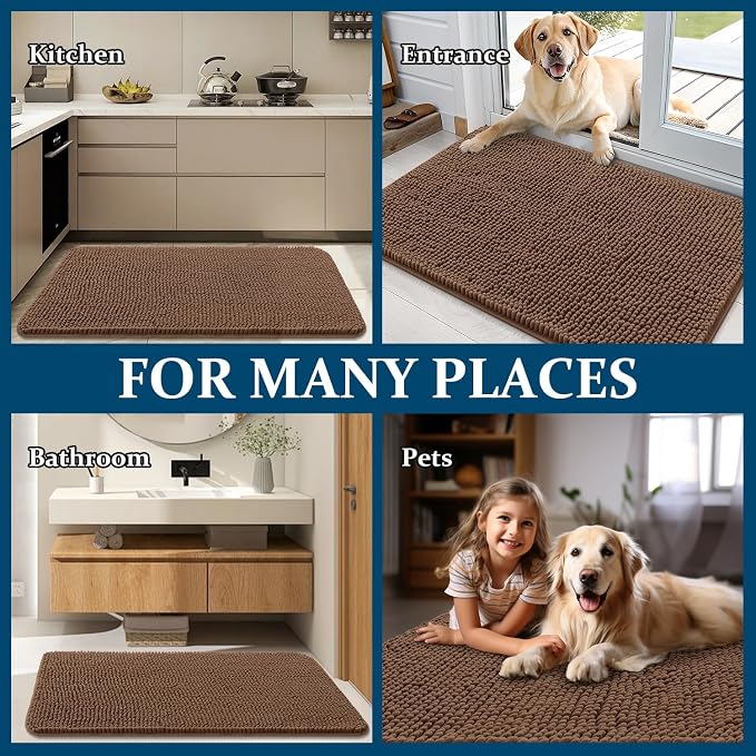 OLANLY Dog Door Mat for Muddy Paws 34x21, Absorbs Moisture and Dirt, Absorbent - Image 8