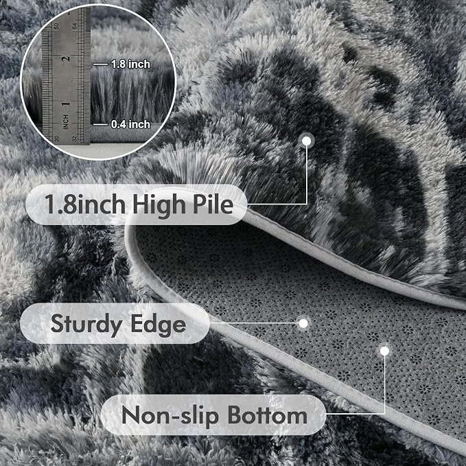 6x9 Ft Large Shag Rugs for Living Room Decor, Tie-Dyed Ultra Soft Fluffy Furry - Image 6