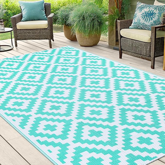 Smiry Waterproof Outdoor Rug 5x8 ft, Reversible Plastic Straw Patio Camping Rugs - Image 6