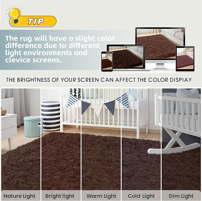 8x10 Area Rug for Living Room, Ultra Soft Fluffy Shag Rugs for Bedroom - Image 7