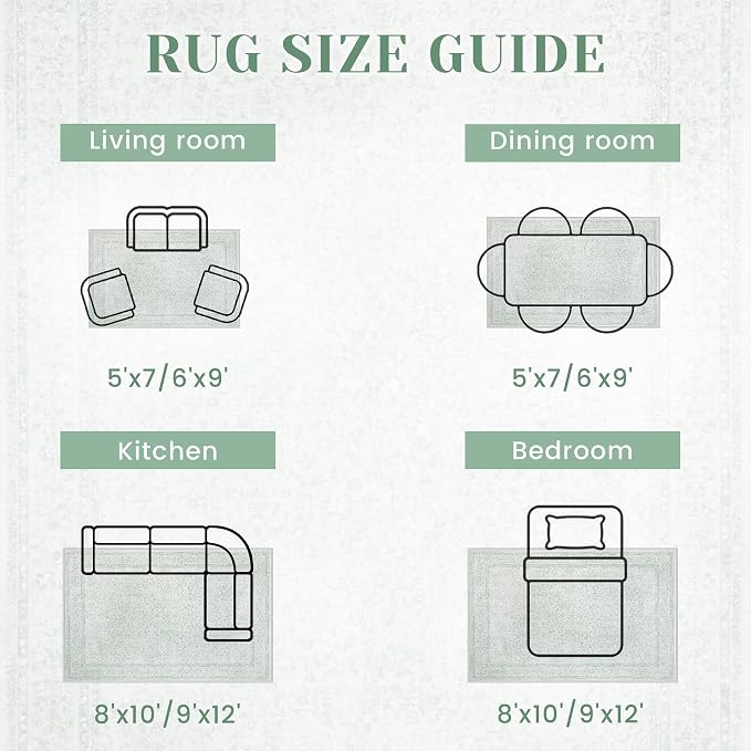 9x12 Area Rugs for Living Room: Washable Large Vintage Floral Rug Low Pile - Image 4