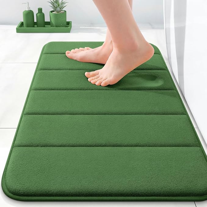 OLANLY Memory Foam Bath Mat 24x16, Super Soft Absorbent Bathroom Rugs, Quick Dry by OLANLY