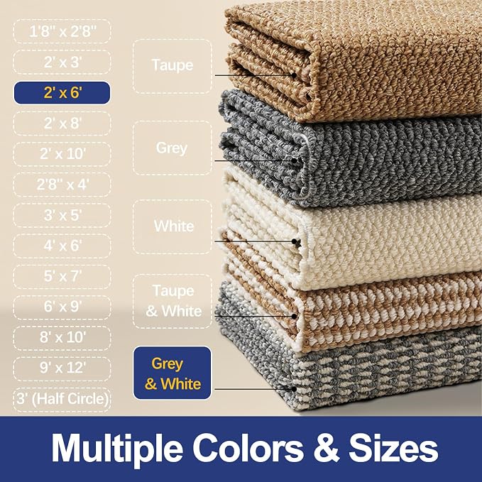Faux Jute Hallway Runner Rug 2'x6', Washable & Non-Slip, No Odor. Farmhouse - Image 7