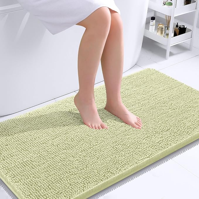 OLANLY Bathroom Runner Rugs 44x24, Soft Absorbent Chenille Bath Rugs, Rubber by OLANLY