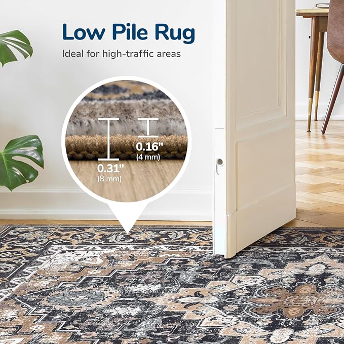 Lessymo 9 x 12 Area Rugs for Living Room, Machine Washable Area Rugs Boho Faux - Image 6