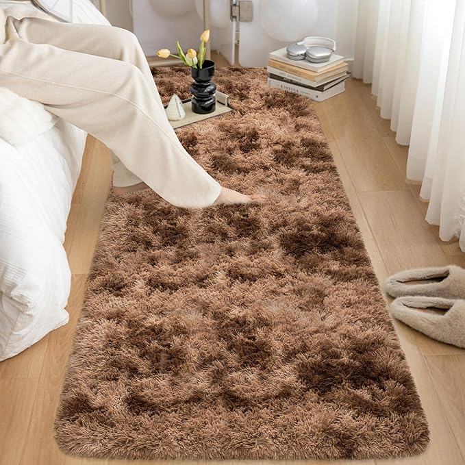 2x5 Feet Soft Fluffy Brown Runner Rug - Image 8