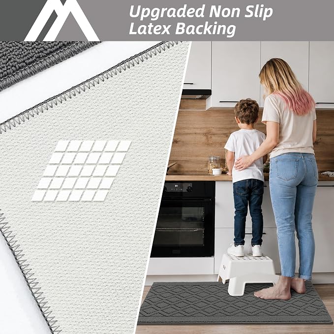 COSY HOMEER-Kitchen-Rugs-Non-Slip-Washable 24"x60" Absorbent Kitchen Runner - Image 3