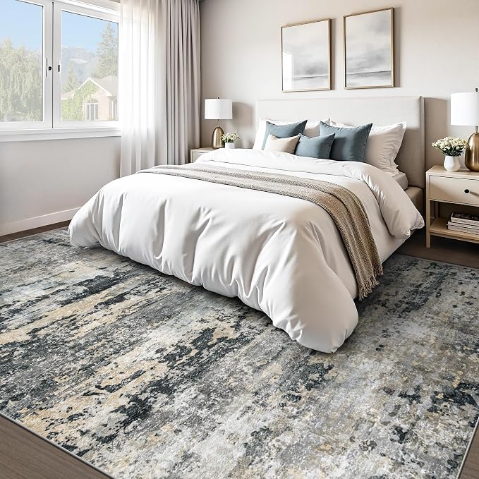 pmtsns Area Rugs 10x14 Living Room: Washable Rug Modern Abstract Neutral Soft - Image 6