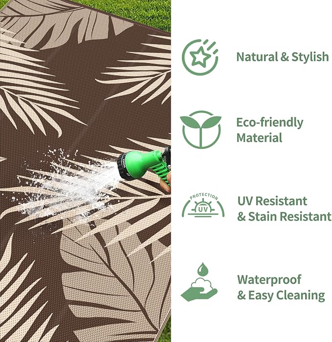 GENIMO Outdoor Rug 10' x 14' Waterproof - Image 6
