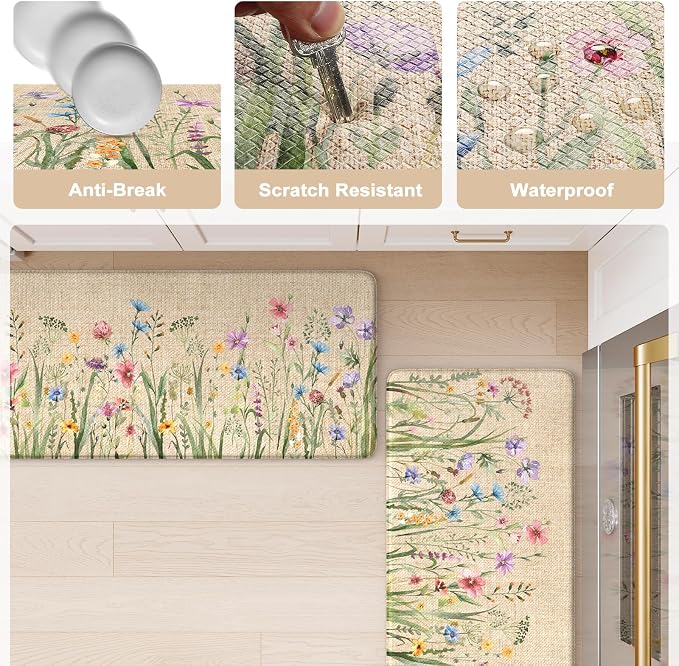 KIMODE Anti Fatigue Kitchen Mat, Cushioned Farmhouse Kitchen Runner, Non Slip - Image 6