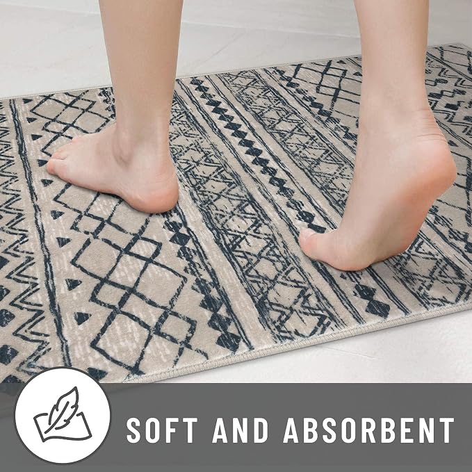 KUTA Boho Runners for Hallways 2x8 Light Brown Black Moroccan Washable Runner - Image 8