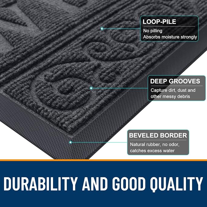 OLANLY Welcome Door Mat Indoor Outdoor Entrance, Heavy Duty Sturdy Front Door - Image 9