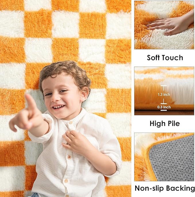 KICMOR 4x6 Rugs for Bedroom Living Room, Furry Plush Soft Rug for Kids Boys - Image 2