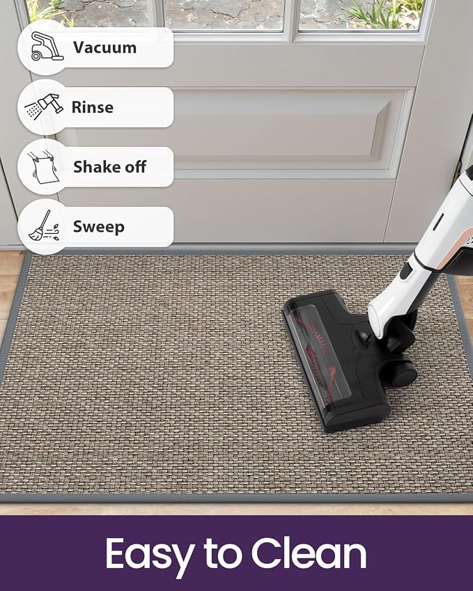 DEXI Ultra Thin Entryway Indoor Door Mat 32x48, Non Slip Rubber Backing Inside - Image 8