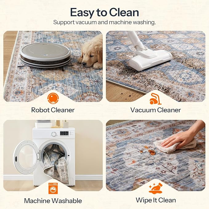 HOOBRO Washable Rug 8 x 10 Area Rugs - Image 8
