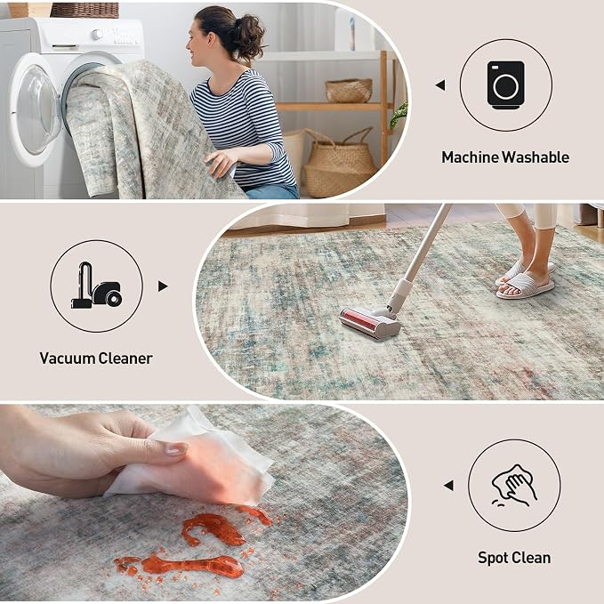 6x9 Area Rugs Washable Rug: Large Modern Abstract Living Room Rug Soft - Image 4