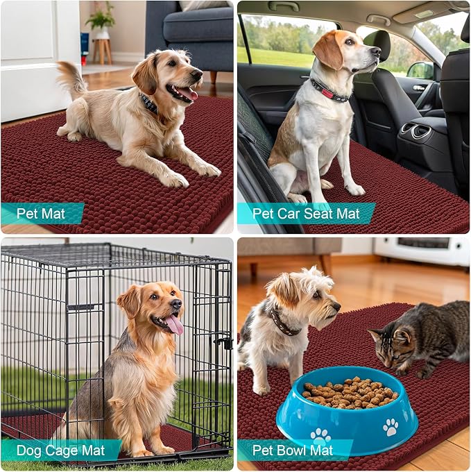 OLANLY Dog Door Mat for Muddy Paws 32x20, Absorbs Moisture and Dirt, Absorbent - Image 7