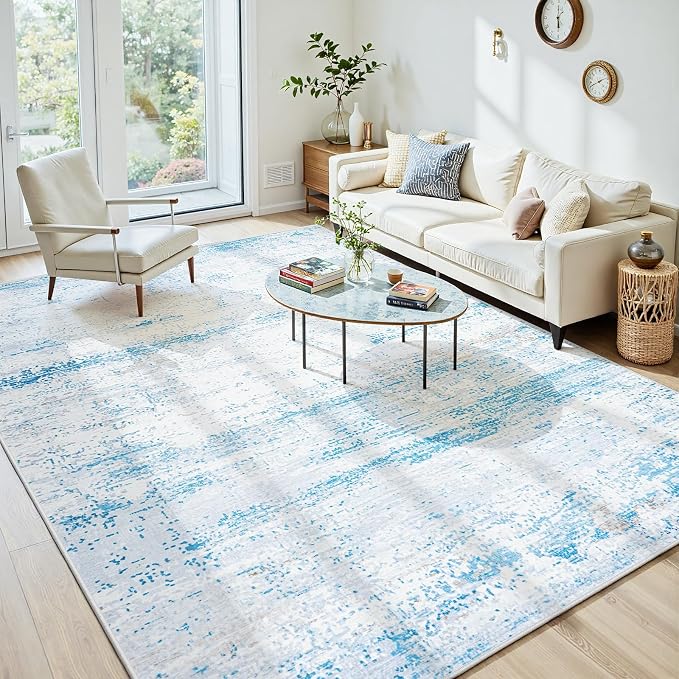 5x7 Area Rugs Washable Rug:Anti-Skid Abstract Modern Living Room Rug Soft Thin - Image 2