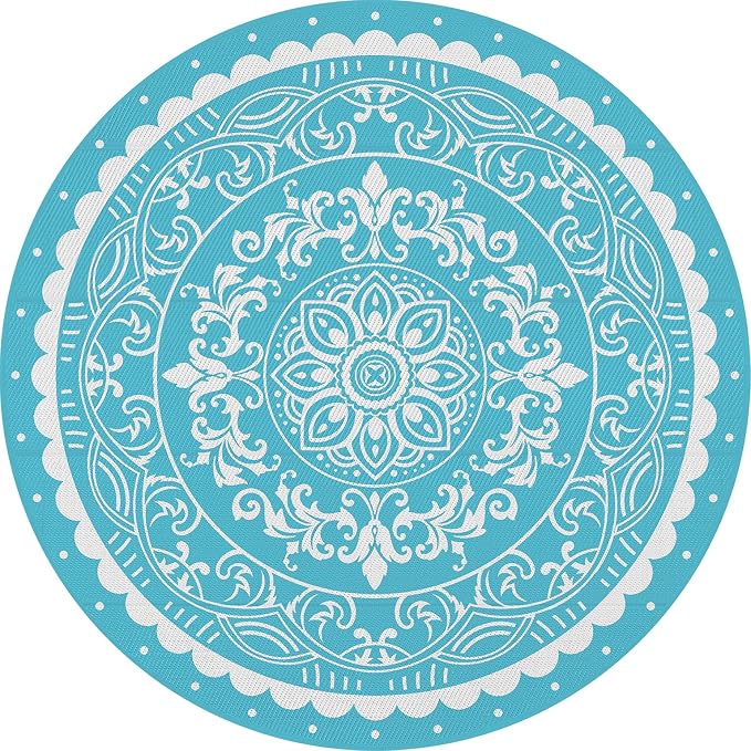 Pauwer Waterproof Outdoor Rug 8ft, Reversible Plastic Straw Patio Camping Rug - Image 9