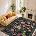 9x12 Area Rug, Floral Rugs for Living Room, Stain-Resistant Washable Bedroom Rug by Unknown