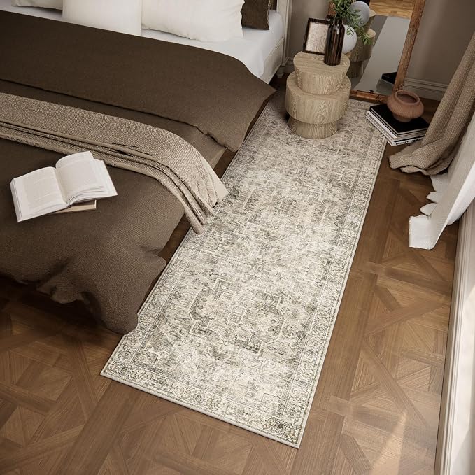 Machine Washable Kitchen Runner Rugs: 2'x6' Hallway Rug Non Slip Low Pile Stain - Image 2