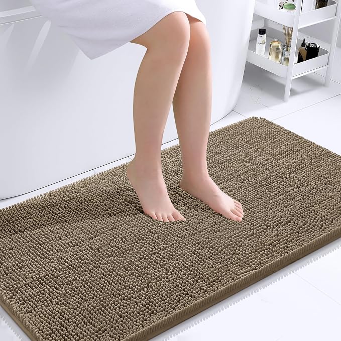 OLANLY Bathroom Runner Rugs 44x24, Extra Soft Absorbent Chenille Bath Rugs by OLANLY