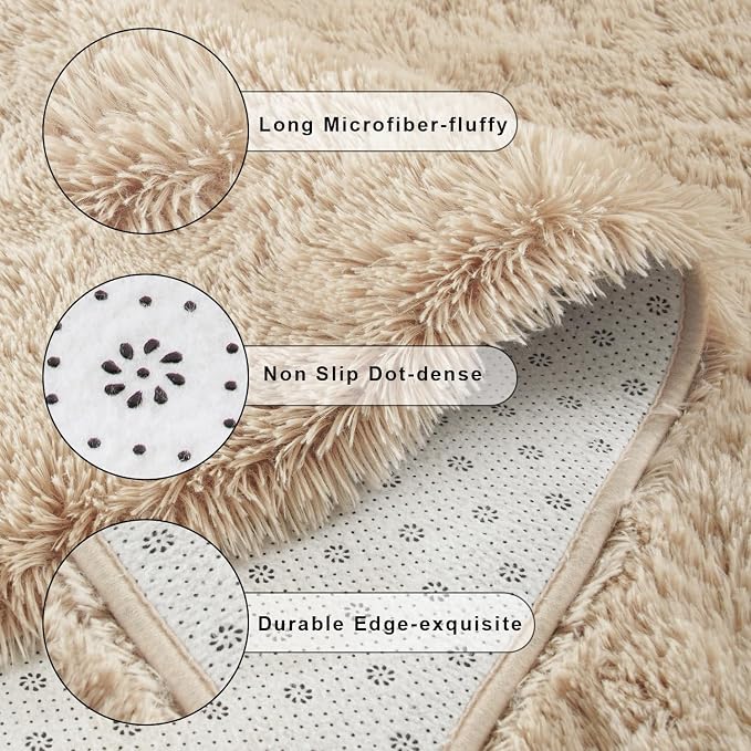 Chicrug Soft Area Rugs for Bedroom Living Room Plush Fluffy Rug 3x5 Feet - Image 8