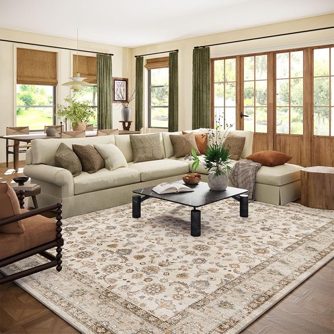 Washable Area Rugs for Living Room: 9x12 Bedroom Rug Boho Vintage Area Rug by palohom