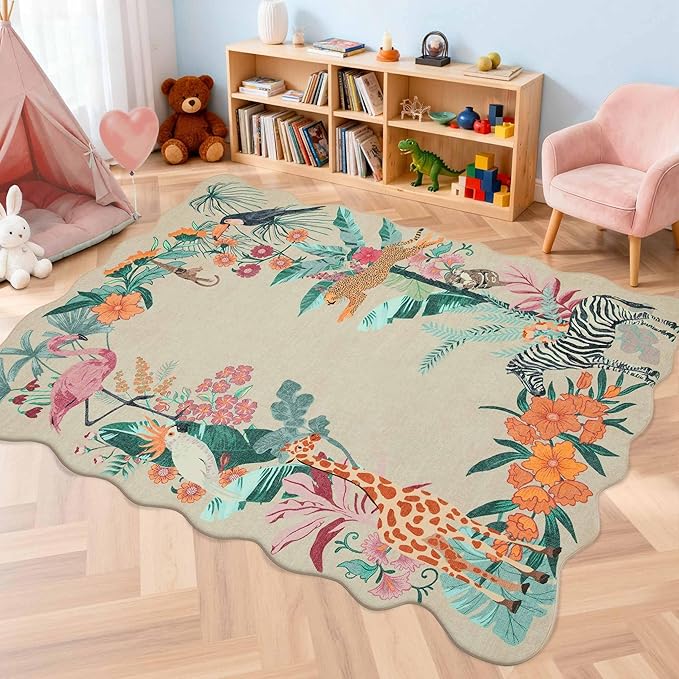 Rugxara 3x5 Rug for Entryway Bedroom, Leopard/Cheetah/Zebra/Tiger Print Throw - Image 2