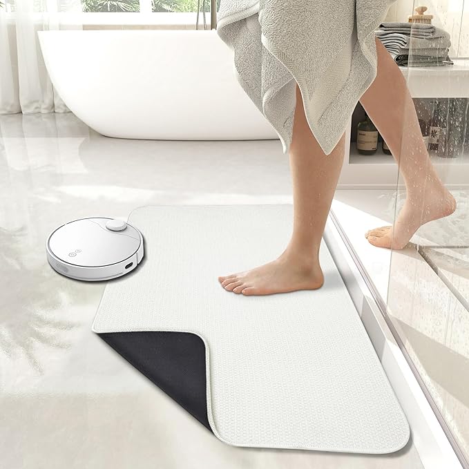 Bath Mat, Ultra Thin Bathroom Rugs, Rubber Bath Mats - Image 2