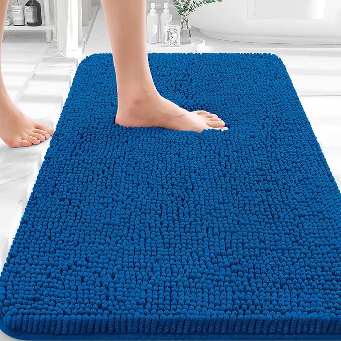 OLANLY Bathroom Rugs 35x24, Extra Soft Absorbent Chenille Bath Rugs, Rubber by OLANLY
