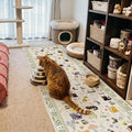 Washable 2x10 Hallway Runner Rug: Non Slip Soft Long Low Pile Animal Cat Print by Puino
