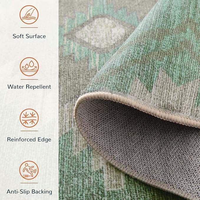 BESTSWEETIE Area Rug 5x7 Rug Machine Washable Rug Non-Slip Low Pile Print - Image 4