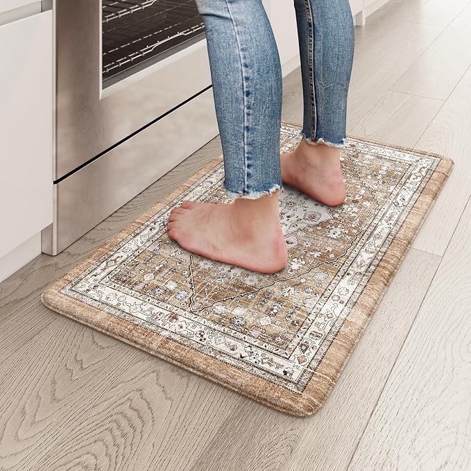 Collive Anti Fatigue Mats for Kitchen Floor, Boho Cushioned Waterproof Kitchen - Image 7