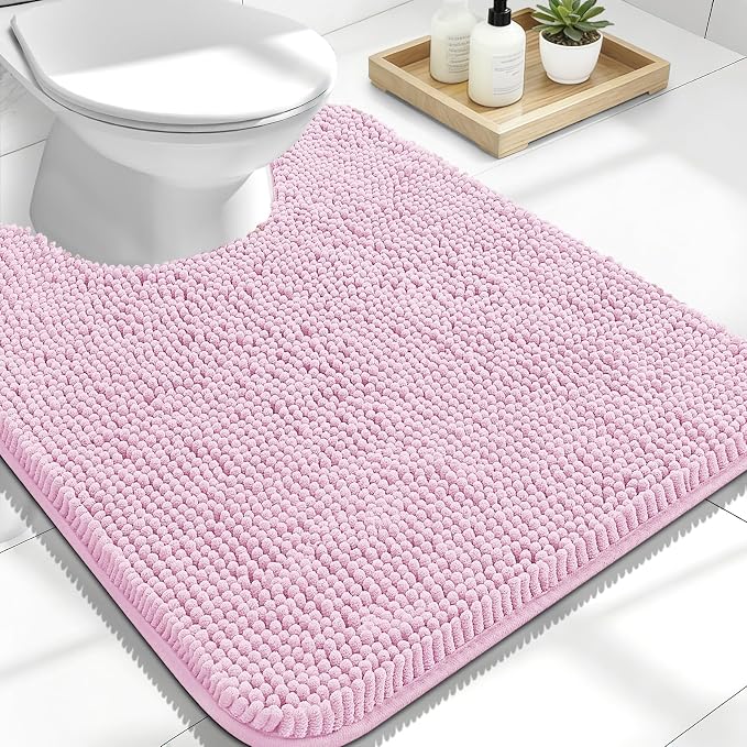 OLANLY Toilet Rugs U-Shaped 24x20, Extra Soft Absorbent Chenille Contour by OLANLY