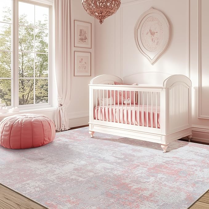 RELEANY Washable Area Rugs 4'x5' Non-Slip Modern Abstract Soft - Image 2