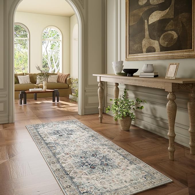 Machine Washable Kitchen Runner Rugs: 2'6"x8' Hallway Runner Rug Non Slip Low - Image 6