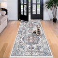 Washable 4x8 Hallway Area Rug: Vintage 8ft Water Resistant Soft Runner Rug by HYHAOYUNLAI