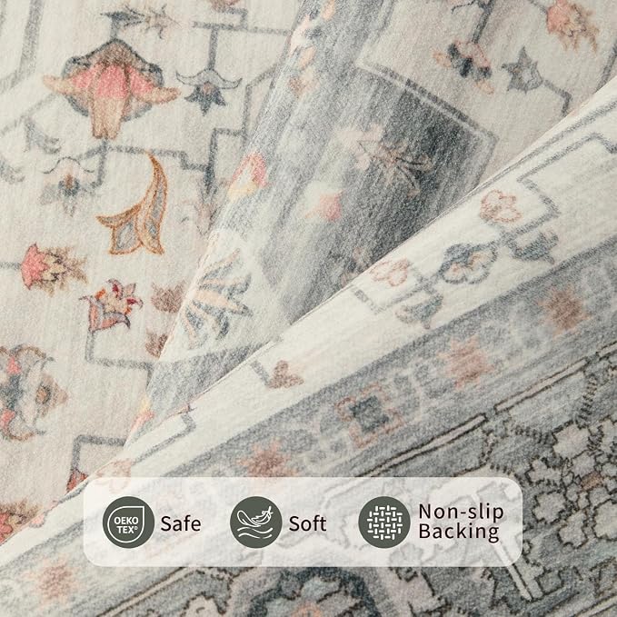 Rugxara 5X7 Taupe Washable Area Rug - Image 5