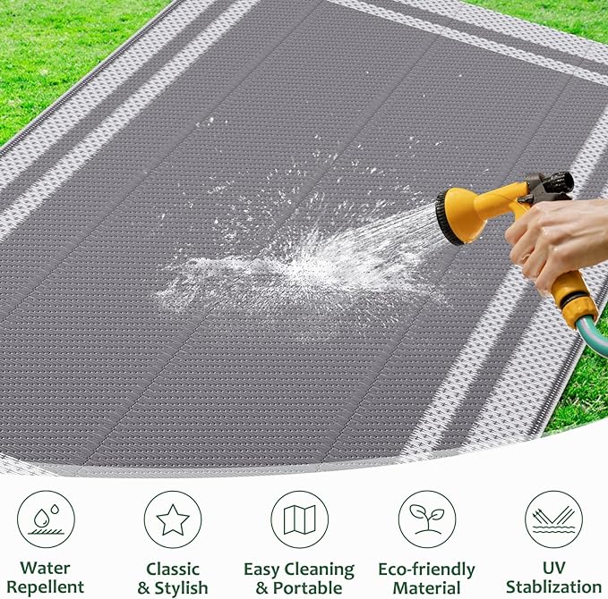 HappyTrends Outdoor Rug Reversible Portable Plastic Straw Camping Rugs - Image 5