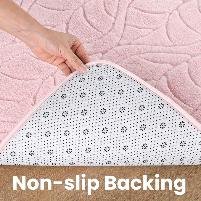 Macgace 5x7 Pink Area Rug, Soft Shag Carpet, Washable Living Room Rugs - Image 7