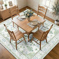 RELEANY Area Rugs Square 7ft Washable Non-Slip, Floral Vintage Distress by RELEANY