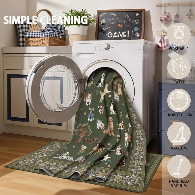 Dogs Area Rugs 5x7, Rug for Bedroom Ultra-Thin Soft, Non-Slip Washable Rugs - Image 6