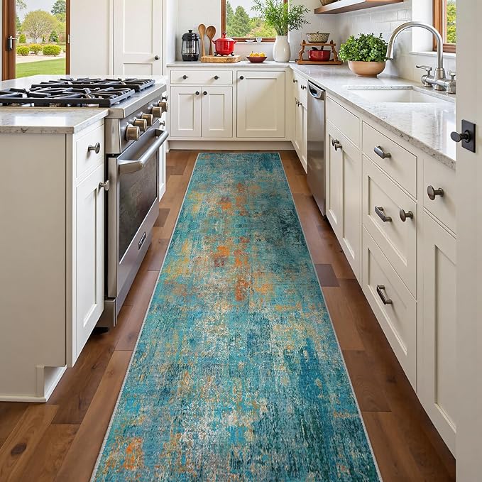 RELEANY Washable Area Rugs 2'x10' Non-Slip Modern Abstract Soft - Image 2