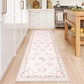 LIVEBOX Floral Girls Rugs for Bedroom, 2 x 6 Washable Nursery Runner Rug by LIVEBOX