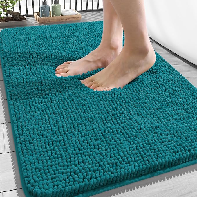 OLANLY Bathroom Rugs 34x21, Extra Soft Absorbent Chenille Bath Rugs, Rubber by OLANLY